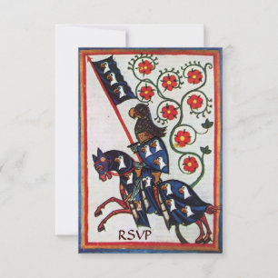 BLAUER KNIGHT AUF DER HORSEBACK MEDIEVAL PARCHING  EINLADUNG