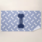 Blauer Knochen-und Knochen-Muster mit Individuelle Strandtuch (Vorderseite)