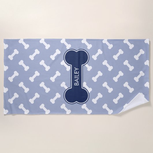 Blauer Knochen-und Knochen-Muster mit Individuelle Strandtuch (Vorderseite)