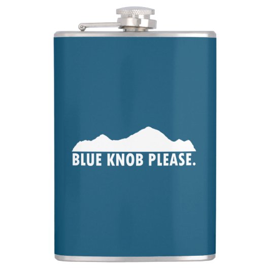 Blauer Knopf Bitte Flachmann (Vorderseite)