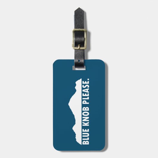 Blauer Knopf Bitte Gepäckanhänger (Vorderseite vertikal)