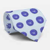blauer Knopf Krawatte (Gerollt)