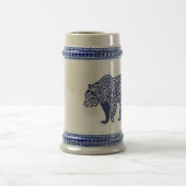Blauer Knüpfarbeit Bär Stein Bierglas (Mittel)