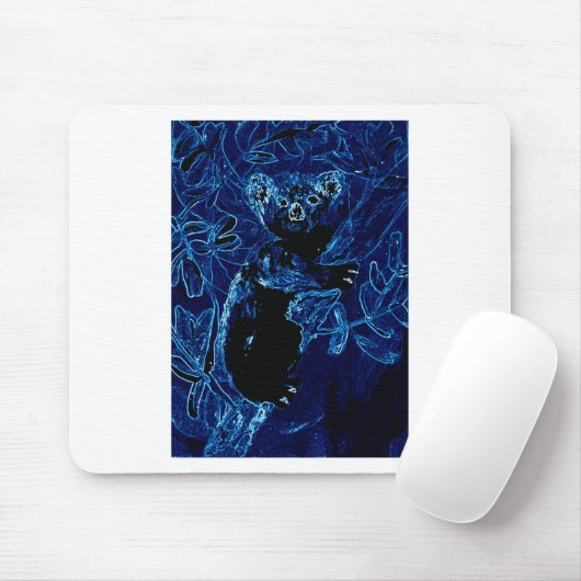 Blauer Koala-Bärn-Baum Mousepad (Mit Mouse)