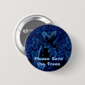 Blauer Koala retten unsere Bäume Button (Vorne & Hinten)