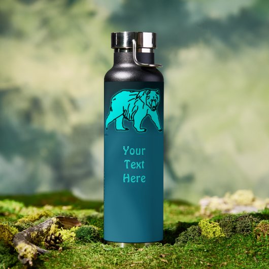 Blauer Kodiakbär Trinkflasche (Außenbereich (gedreht))