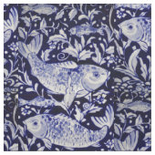 Blauer Koi-Fisch-Indigofaser-Stoff Stoff (Muster)