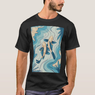 Blauer Koi-Fisch T-Shirt