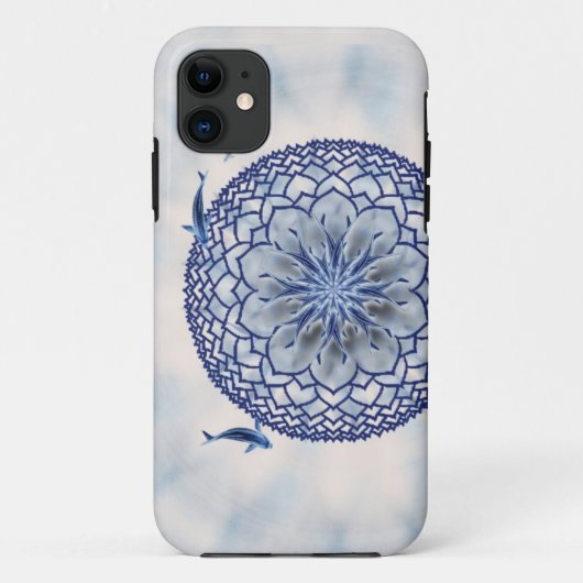 Blauer Koi Lotus Mandalacasemate-Telefon-Kasten Case-Mate iPhone Hülle (Rückseite)