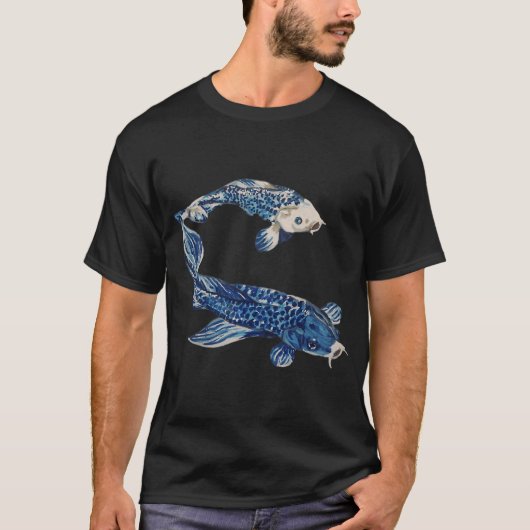 Blauer Koi T-Shirt (Vorderseite)