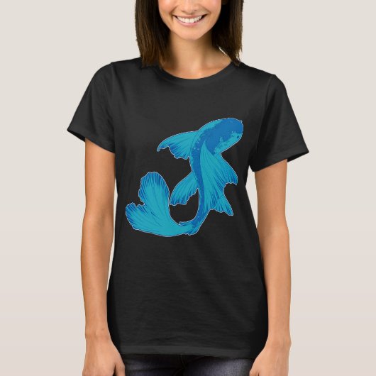 Blauer Koi T-Shirt (Vorderseite)