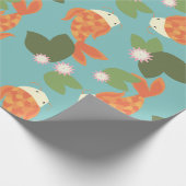 Blauer Koi Teich Geschenkpapier (Ecke)