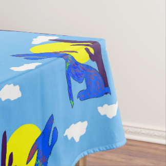 Blauer Kojoten-Tischdeckenstoff Tischdecke