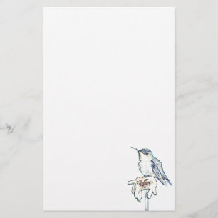 Blauer Kolibri auf Shasta Gänseblümchen Briefpapier