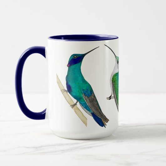 Blauer Kolibri-Becher Tasse (Links)