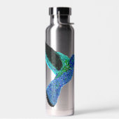 Blauer Kolibri (Glitzer) Trinkflasche (Links)