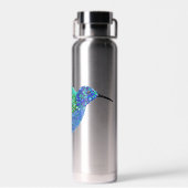 Blauer Kolibri (Glitzer) Trinkflasche (Rückseite)