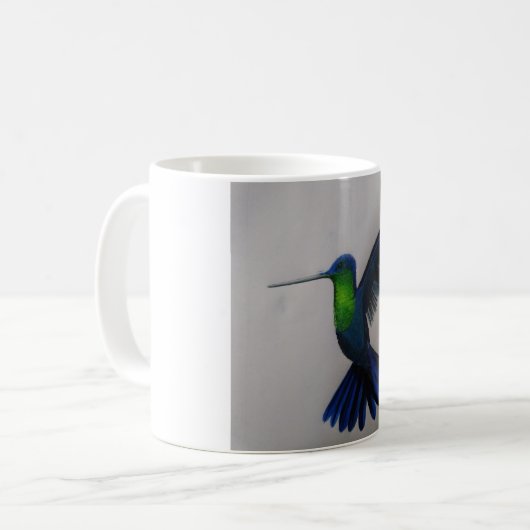 Blauer Kolibri Kaffeetasse (Vorderseite Links)