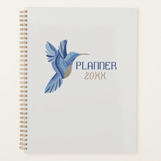 Blauer Kolibri-Planer – Anpassbares Jahr Planer (Vorderseite)