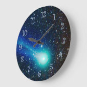 Blauer Komet Große Wanduhr (Winkel)