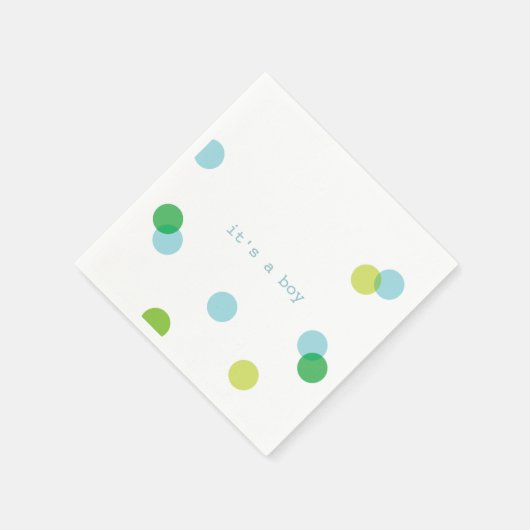 Blauer Konfetti | Es ist ein Boy-Paper-Servietten Serviette (Ecke)