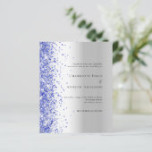 Blauer Konfetti Hochzeit Einladung (Stehend Vorderseite)