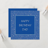 Blauer Konfetti Spaß Geburtstag Papa Karte (Vorderseite/Rückseite Beispiel)