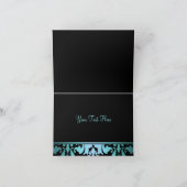 Blauer königlicher Damast danken Ihnen zu Dankeskarte (Innenseite)