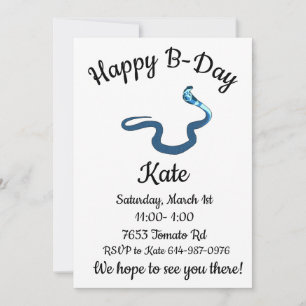 Blauer Königskobra Alles Gute zum Geburtstag  Einladung