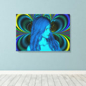 Blauer Kontemplation Leinwanddruck (Insitu (Holzboden))