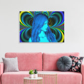 Blauer Kontemplation Leinwanddruck (Insitu (Wohnzimmer))