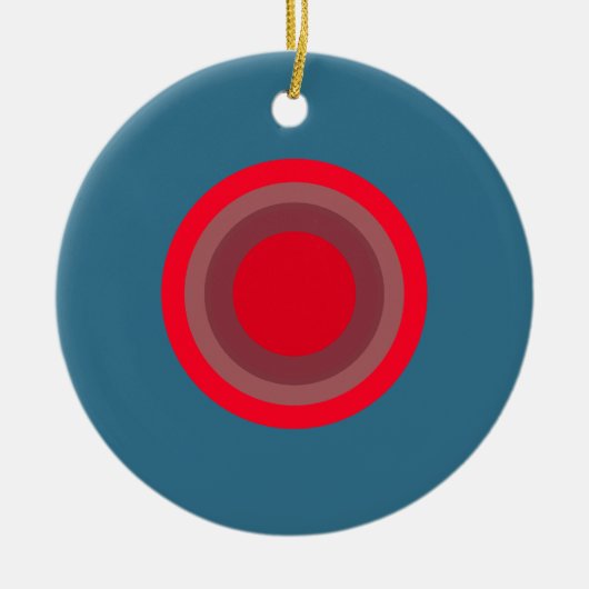 Blauer Kontrastbullseye Keramik Ornament (Vorne)