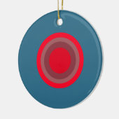 Blauer Kontrastbullseye Keramik Ornament (Links)