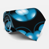 Blauer Konzentrat Orbital Rings Abstrakt Art Krawatte (Gerollt)