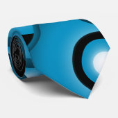 Blauer Konzentrat Orbital Rings Abstrakt Art Krawatte (Gerollt)