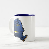 Blauer Kopf Zweifarbige Tasse (Vorderseite Links)