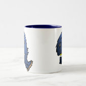 Blauer Kopf Zweifarbige Tasse (Mittel)