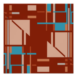 Blauer Korallenorangestein senkrecht auf Rost Poster