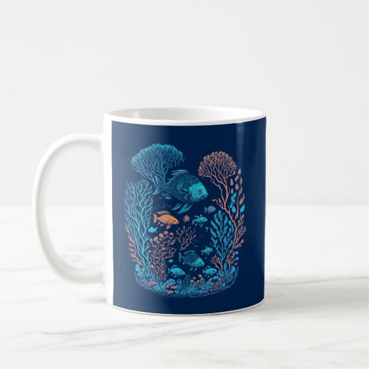 Blauer Korallenriff Kaffeetasse (Links)