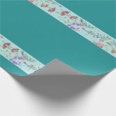 Blauer koreanischer floraler Stil Geschenkpapier (Ecke)