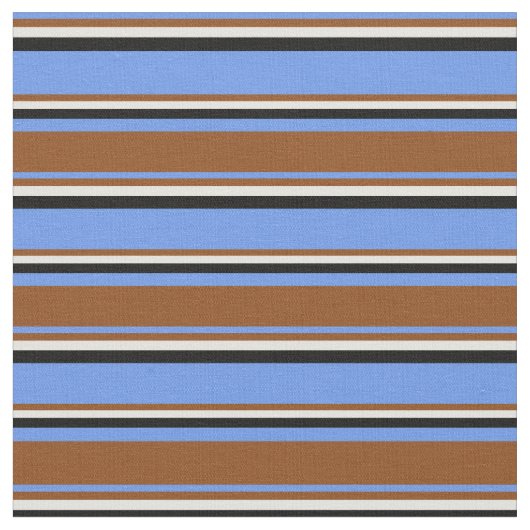 Blauer Kornblume, Braun, hellgelb und schwarz Stoff (Nahaufnahme)