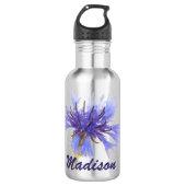 Blauer Kornblume Edelstahlflasche (Vorderseite)