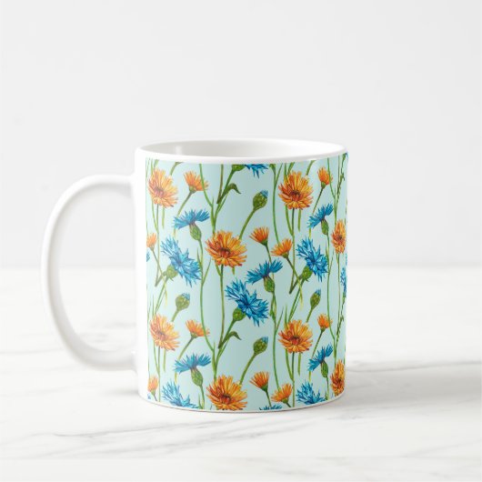 Blauer Kornblume Herb oder Bachelor-Taste Blume bo Kaffeetasse (Links)
