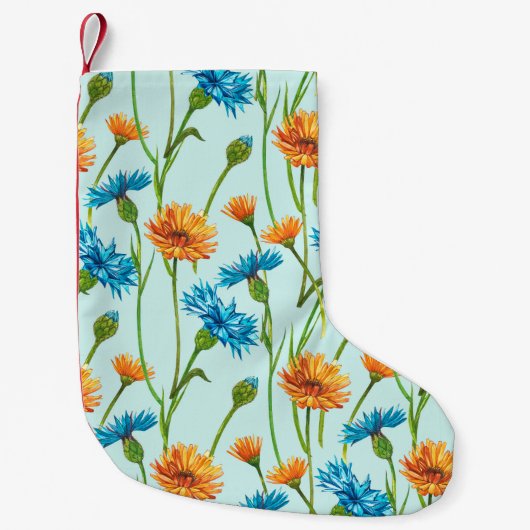 Blauer Kornblume Herb oder Bachelor-Taste Blume bo Kleiner Weihnachtsstrumpf (Vorderseite)
