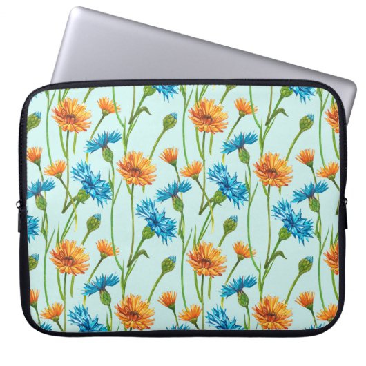 Blauer Kornblume Herb oder Bachelor-Taste Blume bo Laptopschutzhülle (Vorderseite)