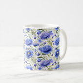 Blauer Kornblume Nahtloses Muster, blaue Blume Kaffeetasse (VorderseiteRechts)