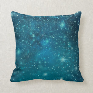 Blauer Kosmischer Räumlicher Sternenhimmel Kissen