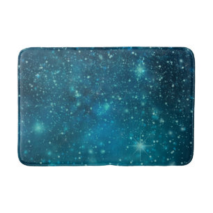 Blauer kosmischer Sternenhimmel Badematte