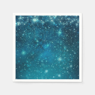 Blauer kosmischer Sternenhimmel Serviette