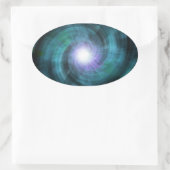 Blauer kosmischer Twirl Ovaler Aufkleber (Tasche)